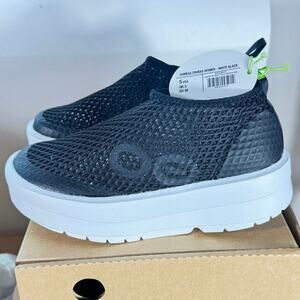 OOFOS OOmega Chukka Women’s 5 White Black Recovery Slip On Platform Shoes